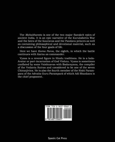 The Mahabharata of Krishna-Dwaipayana Vyasa Book 8 Karna Parva