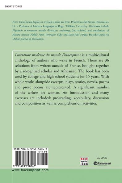 Littérature moderne du monde Francophone: Une anthologie (French Edition)