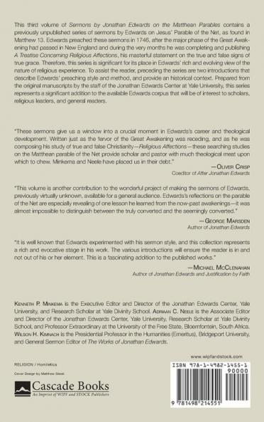 Sermons by Jonathan Edwards on the Matthean Parables Volume III