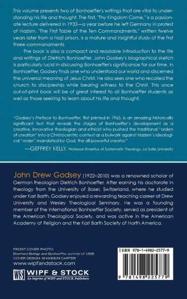 Preface to Bonhoeffer: The Man and Two of His Shorter Writings (Bonhoeffer Secondary Studies)