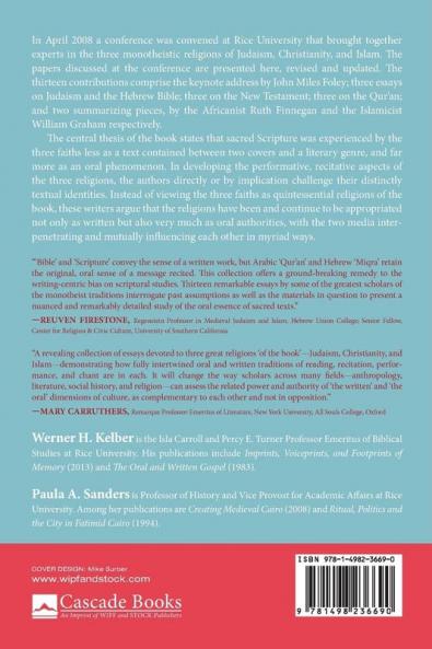 Oral-Scribal Dimensions of Scripture Piety and Practice