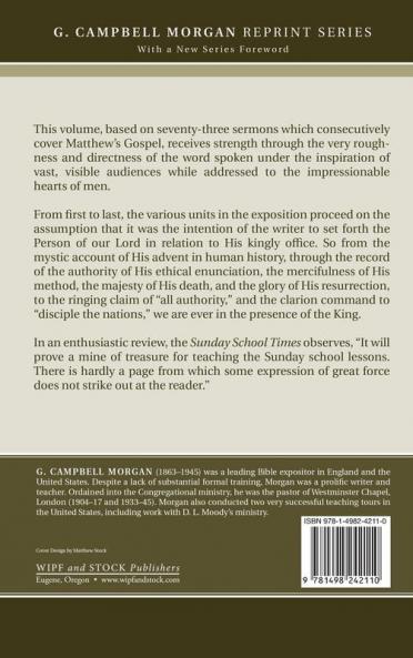 The Gospel According to Matthew (G. Campbell Morgan Reprint)