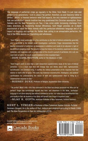God and Human Wholeness: Perfection in Biblical and Theological Tradition