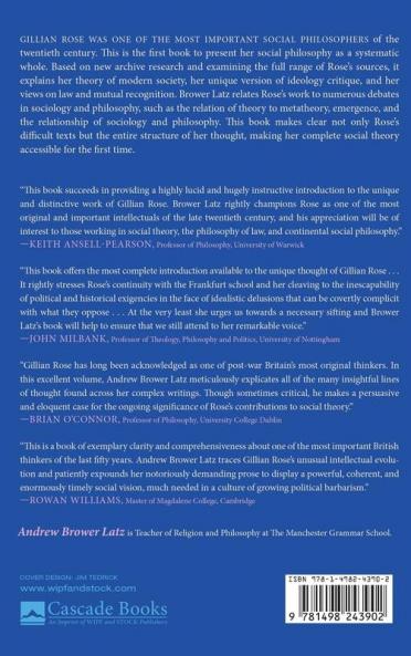 The Social Philosophy of Gillian Rose: 27 (Veritas)