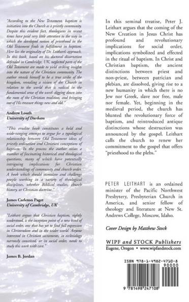 The Priesthood of the Plebs: A Theology of Baptism