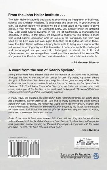 Kaarlo Syväntö: Pioneer in Israel 1947-1998