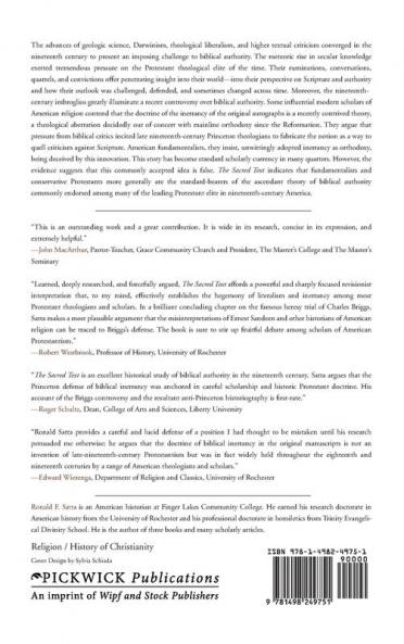 The Sacred Text: Biblical Authority in Nineteenth-Century America: 73 (Princeton Theological Monograph)