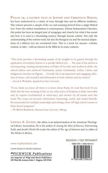 Psalm 29 Through Time and Tradition: 110 (Princeton Theological Monograph)