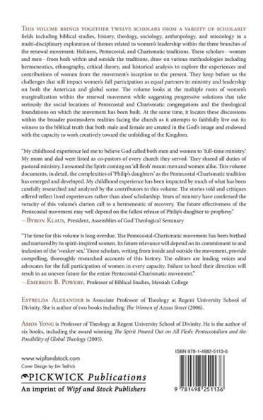 Philip's Daughters: Women in Pentecostal-Charismatic Leadership: 104 (Princeton Theological Monograph)