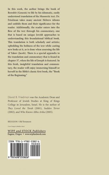 Bereshit The Book of Beginnings: A New Translation with Commentary