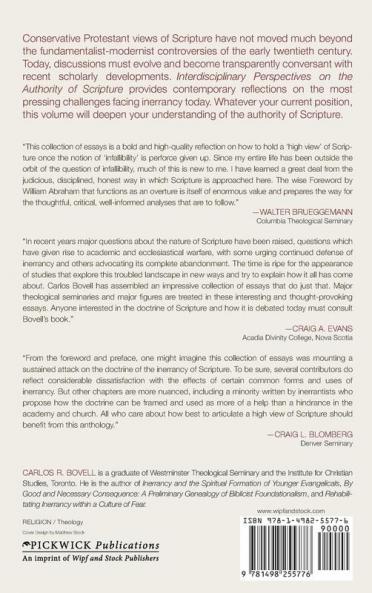 Interdisciplinary Perspectives on the Authority of Scripture