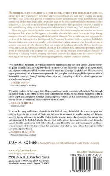 Isn't This Bathsheba?: A Study in Characterization: 177 (Princeton Theological Monograph)