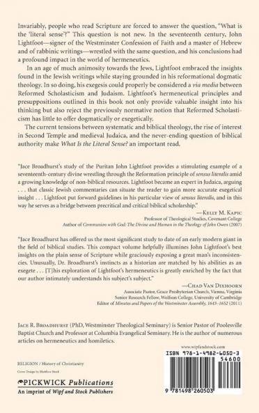 What Is the Literal Sense?: Considering the Hermeneutic of John Lightfoot