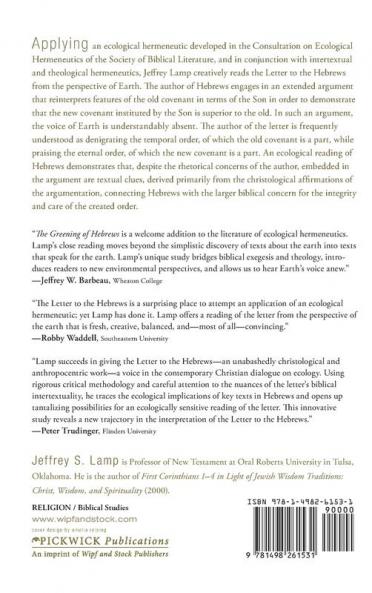 The Greening of Hebrews?: Ecological Readings in the Letter to the Hebrews