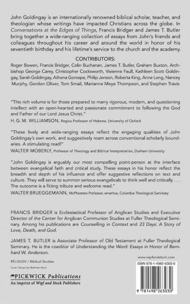Conversations at the Edges of Things: Reflections for the Church in Honor of John Goldingay