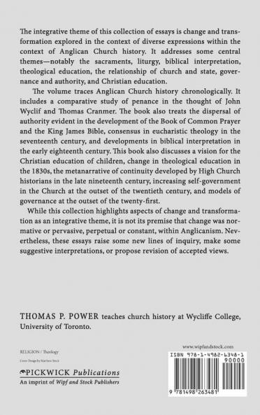 Change and Transformation: Essays in Anglican History