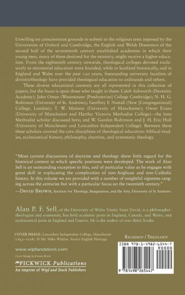 The Theological Education of the Ministry: Soundings in the British Reformed and Dissenting Traditions