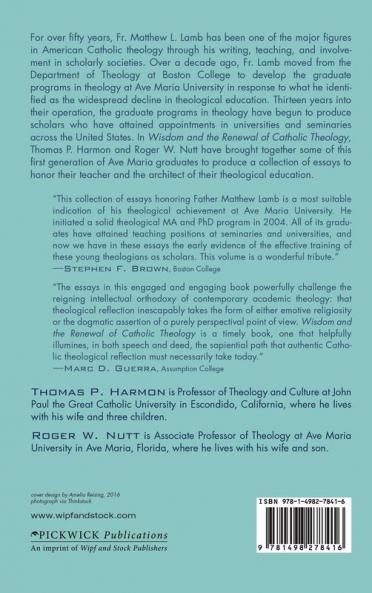 Wisdom and the Renewal of Catholic Theology