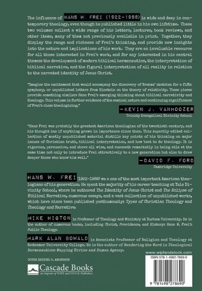 Reading Faithfully Volume 2: Writings from the Archives: Frei's Theological Background
