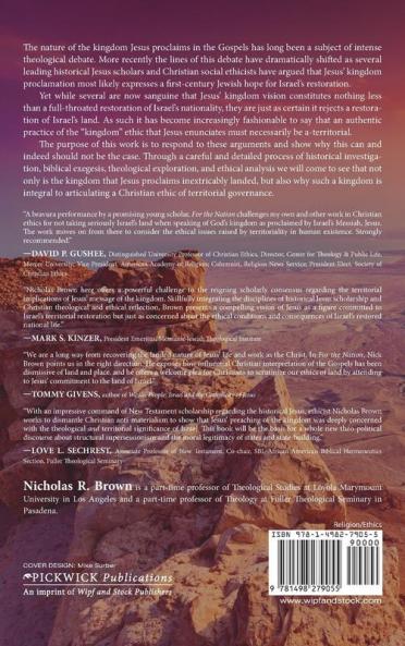 For the Nation: Jesus the Restoration of Israel and Articulating a Christian Ethic of Territorial Governance