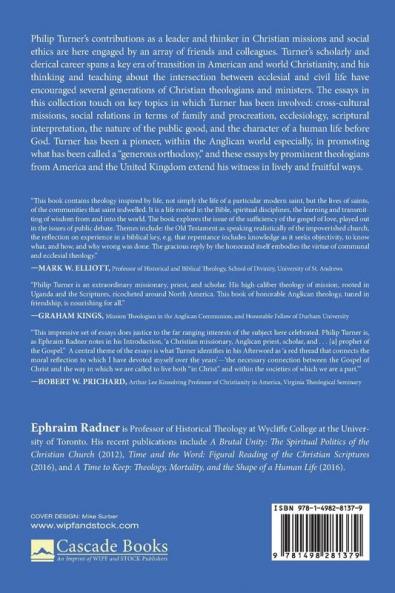 Church Society and the Christian Common Good: Essays in Conversation with Philip Turner