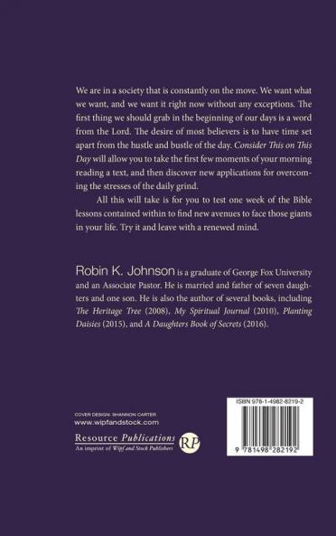 Consider This on This Day: 10 Minute Applicable Bible Lessons for People on the Go