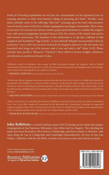 Postils for Preaching: Commentaries on the Revised Lectionary Year C