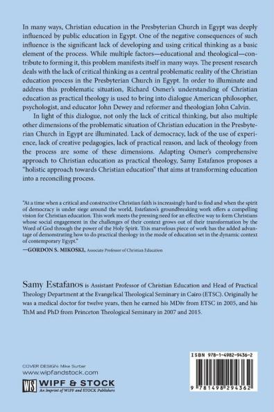 Teaching for Christian Wisdom: Towards a Holistic Approach to Education and Formation of the Presbyterian Church in Egypt