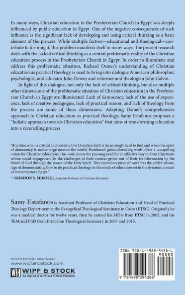 Teaching for Christian Wisdom: Towards a Holistic Approach to Education and Formation of the Presbyterian Church in Egypt