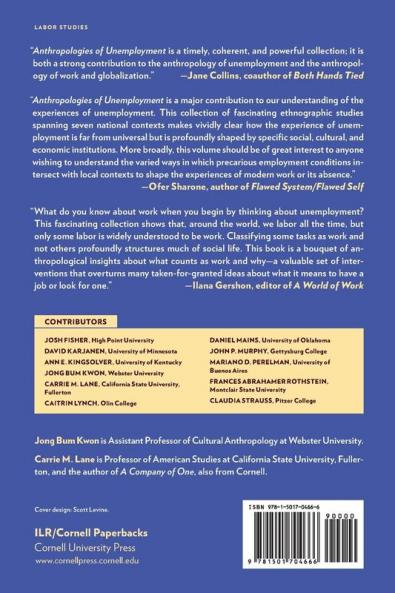 Anthropologies of Unemployment: New Perspectives on Work and Its Absence
