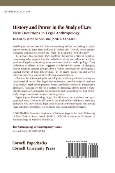 History and Power in the Study of Law: New Directions in Legal Anthropology (The Anthropology of Contemporary Issues)