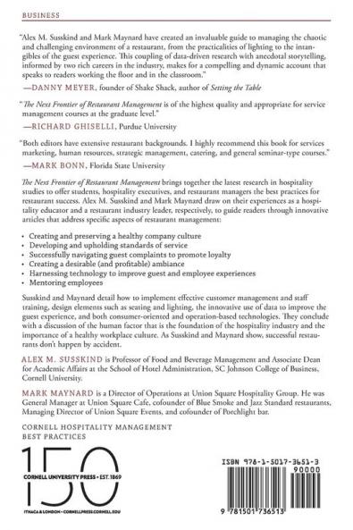 The Next Frontier of Restaurant Management: Harnessing Data to Improve Guest Service and Enhance the Employee Experience (Cornell Hospitality Management: Best Practices)