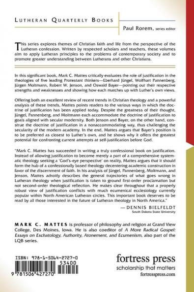 The Role of Justification in Contemporary Theology