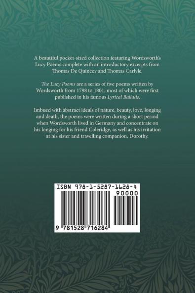 The Lucy Poems;Including an Excerpt from 'The Collected Writings of Thomas De Quincey'