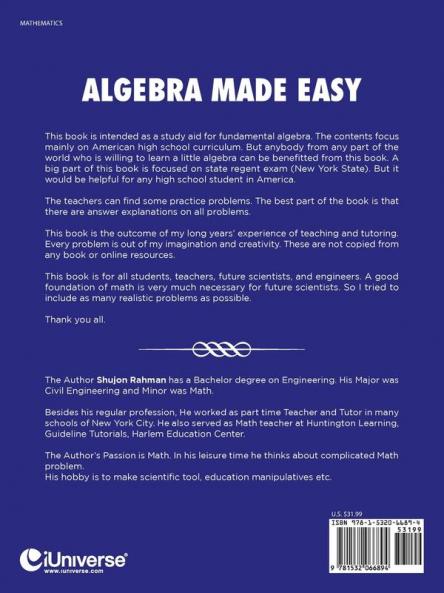 Algebra Made Easy: Practical Help and Exercises for Middle and High School Students
