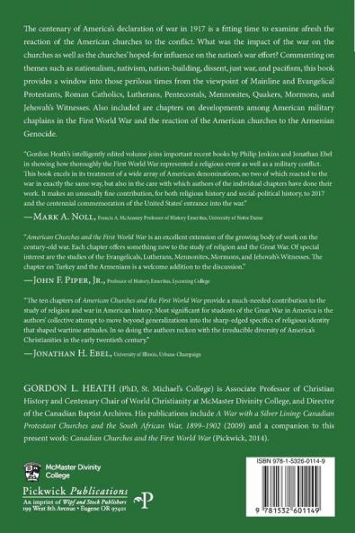 American Churches and the First World War: 7 (McMaster General Studies)