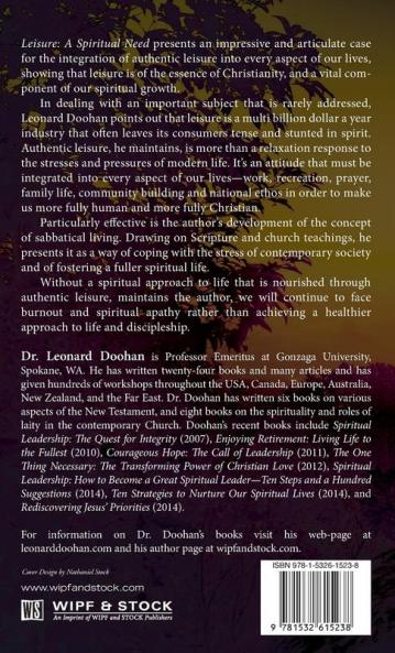 Leisure: A Spiritual Need