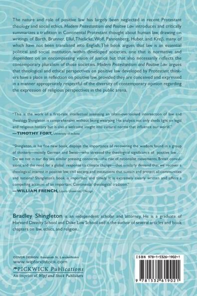 Modern Protestantism and Positive Law: The Contours of a Continental Theological Tradition