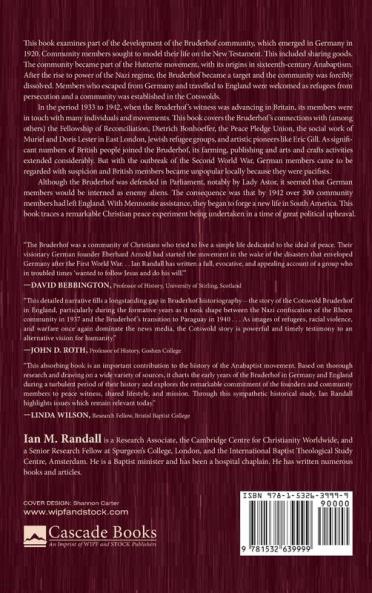 A Christian Peace Experiment: The Bruderhof Community in Britain 1933-1942