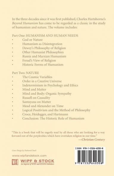 Beyond Humanism: Essays in the Philosophy of Nature