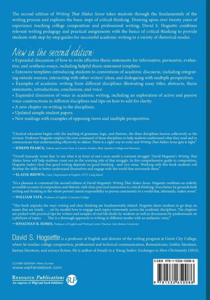 Writing That Makes Sense 2nd Edition: Critical Thinking in College Composition
