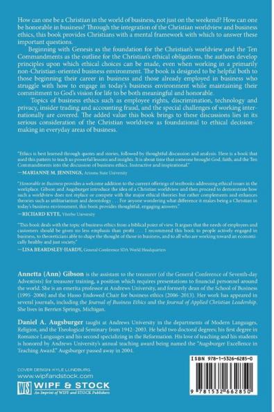 Honorable in Business: Business Ethics from a Christian Perspective