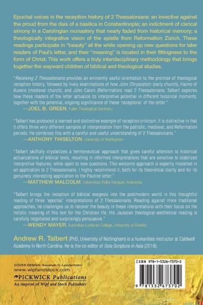 Receiving 2 Thessalonians: Theological Reception Aesthetics from the Early Church to the Reformation