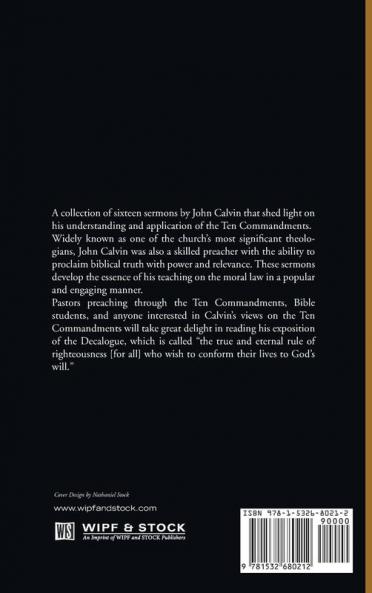 John Calvin's Sermons on the Ten Commandments