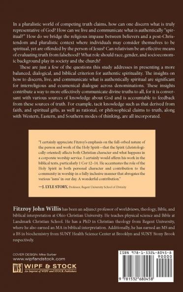 Now Concerning Spiritual Things: Authentic Spirituality in Pluralistic Contexts