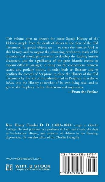 Hebrew History: From the Death of Moses to the Close of the Scripture Narrative