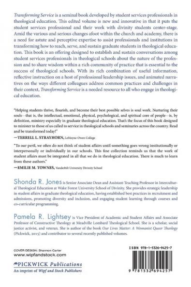 Transforming Service: Reflections of Student Services Professionals in Theological Education