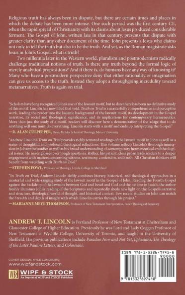Truth on Trial: The Lawsuit Motif in the Fourth Gospel