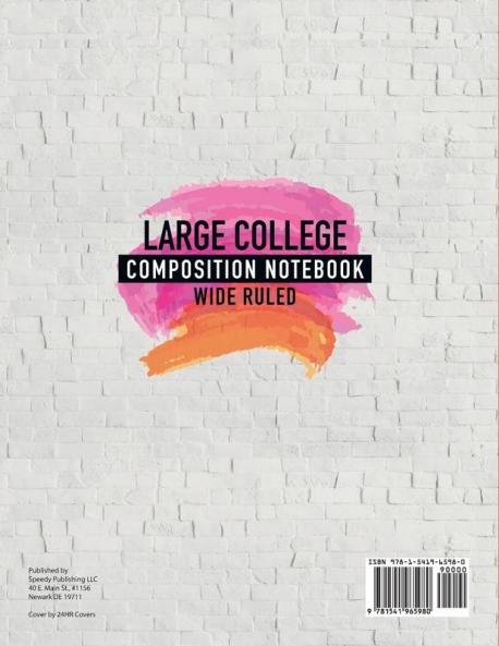 Large College Composition Notebook Wide Ruled