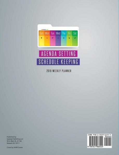 Agenda Setting Schedule Keeping 2019 Weekly Planner